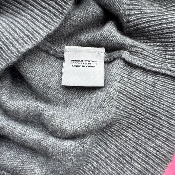 AUTUMN CASHMERE KIDS Rock N Roll Sweater Unisex 8 Leather Gray Merino Wool NWOT - Picture 8 of 8